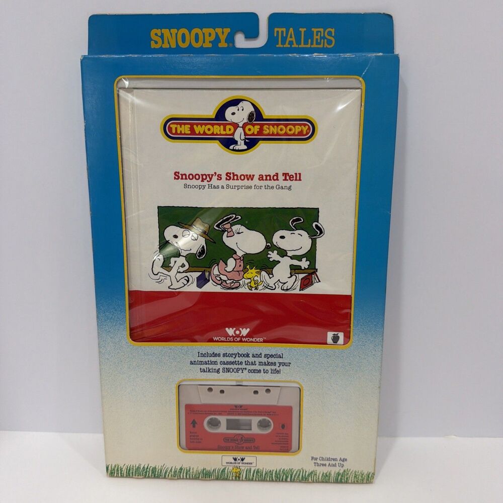 Vintage Snoopy’s Show & Tell Book & Cassette Worlds of Wonder Factory Sealed